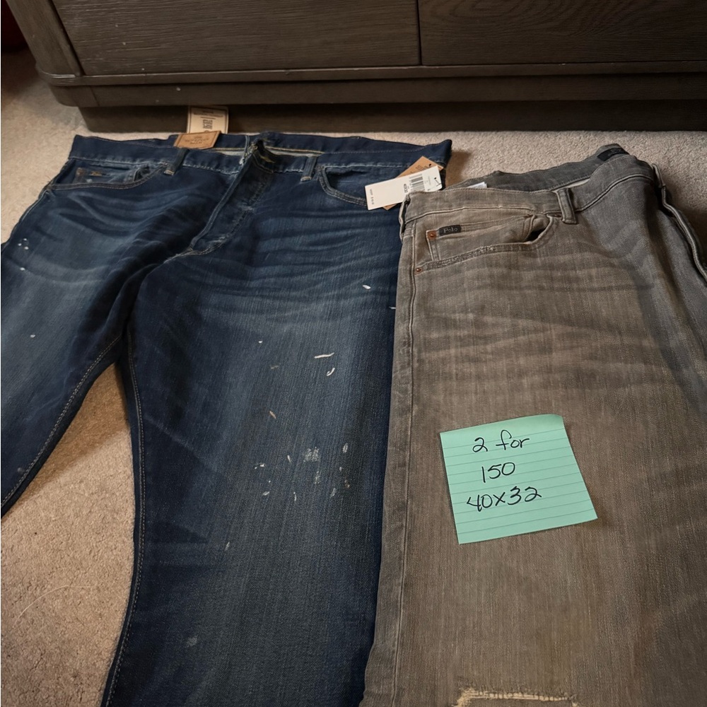 Polo by Ralph Lauren Blue and Gray Slim Jeans